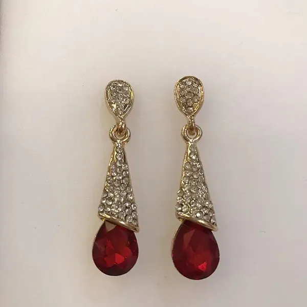 Dangle Küpeler Moda Avusturya Kristal Uzun Kırmızı 2023/Koreli Lüks Düğün Aksesuarları/Brincos/Boucle D'Oreille/Bijoux Femme