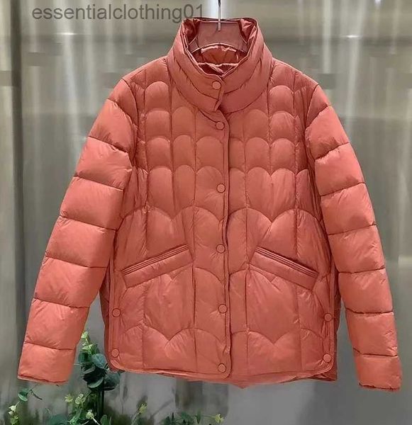 Mulheres para baixo parkas de alta qualidade novo casaco feminino 2023 inverno para baixo outerwear senhoras bolso retalhos longo sle cáqui laranja preto quente para baixo casacos l231129