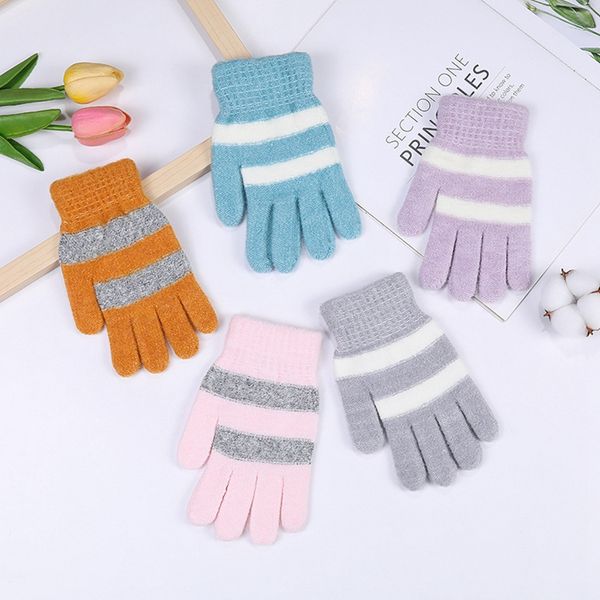 10 Paar All Finger Herbst Winter Damen Gestreifte Outdoor Split Finger Handschuhe