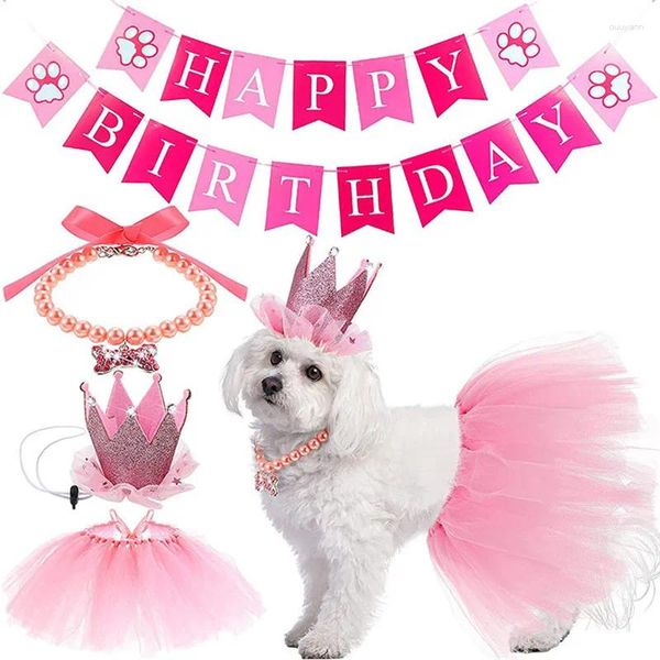 Hundebekleidung, Haustiere, alles Gute zum Geburtstag, Dekoration, Kostüm, Hüte, Schleife, Halskette, Halstuch, Kleid, Banner, Haustier-Partyzubehör, Zubehör