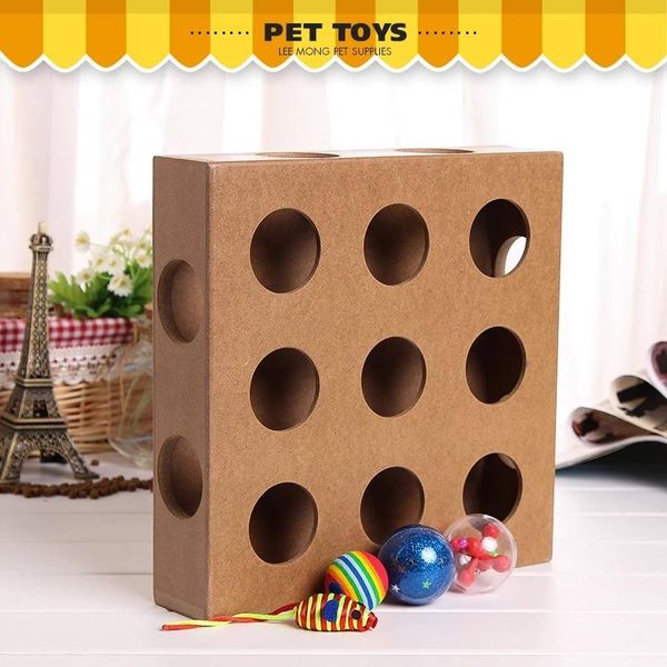 Brinquedos quebra-cabeça gato caça brinquedo educativo ferramenta de treinamento do gato feito labirinto de madeira interativo engraçado jogo do mouse bolas brinquedos para gatos jogar gatinho