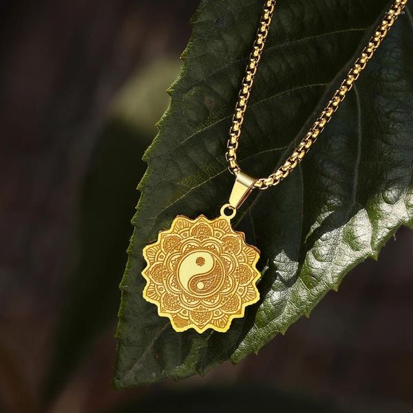 Кольца кластера Kinitial, изысканное ожерелье из нержавеющей стали, неограниченное очарование жизни, символ Инь Ян, модное ювелирное изделие, подарок на год