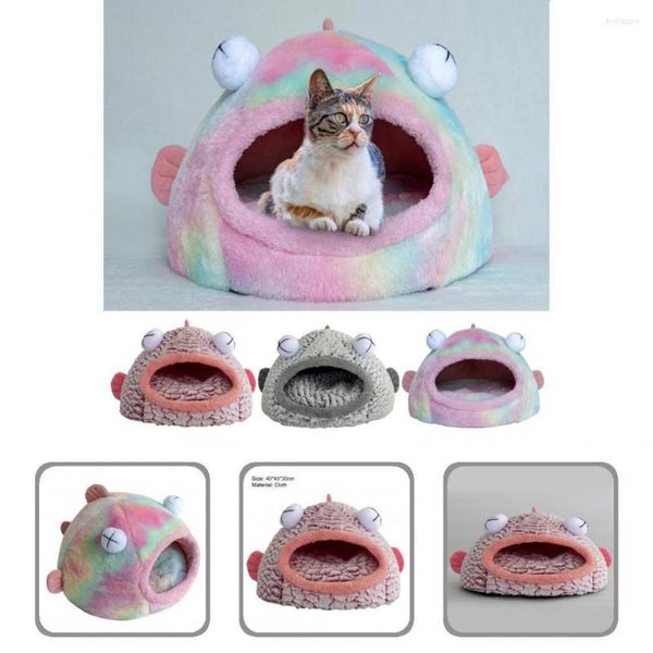 Кровати для кошек Отличная домашняя гнездо съемная подушка ткани полузащиленная мешка для спальной кровати в пещере