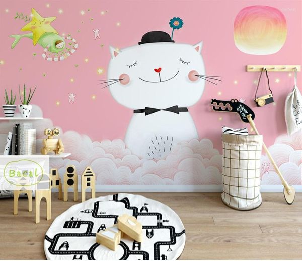 Papéis de parede desenho animado infantil adesivo de parede removível decoração de casa decoração de casa 3d para garotas quarto sala de estar papier peint mural