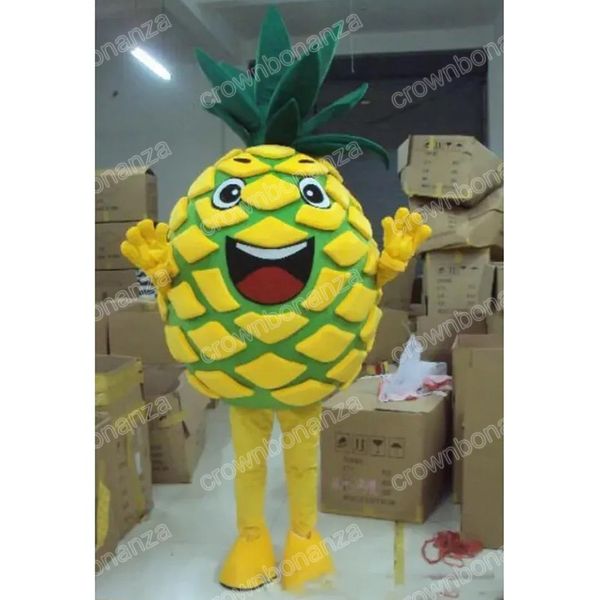 Costumi della mascotte dell'ananas di formato adulto Vestito da personaggio dei cartoni animati di Halloween Vestito da festival di festa all'aperto di Natale Abiti pubblicitari promozionali