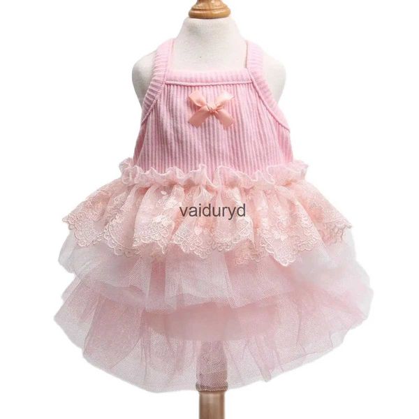 Vestuário para cães Vestido tutu de renda para e gato design de flor feminino cachorrinho primavera/verão roupasvaiduryd