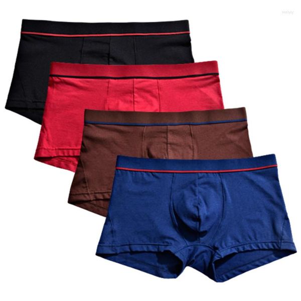 Unterhosen 4er-Pack Große Größe Unterwäsche Junge Boxershorts Mann Unterwäsche Solide Schlüpfer Lässige U-konvexe Höschen Homme Atmungsaktive Shorts