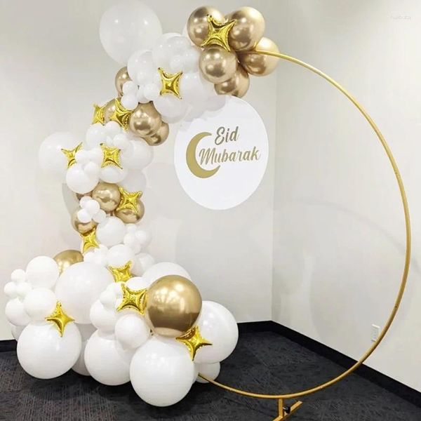 Decorazione del partito 91 pezzi Stella d'oro Luna Eid Mubarak Palloncino Ghirlanda Arco Kit Chorme Lattice Ramadan Festival Ballon Decorazioni