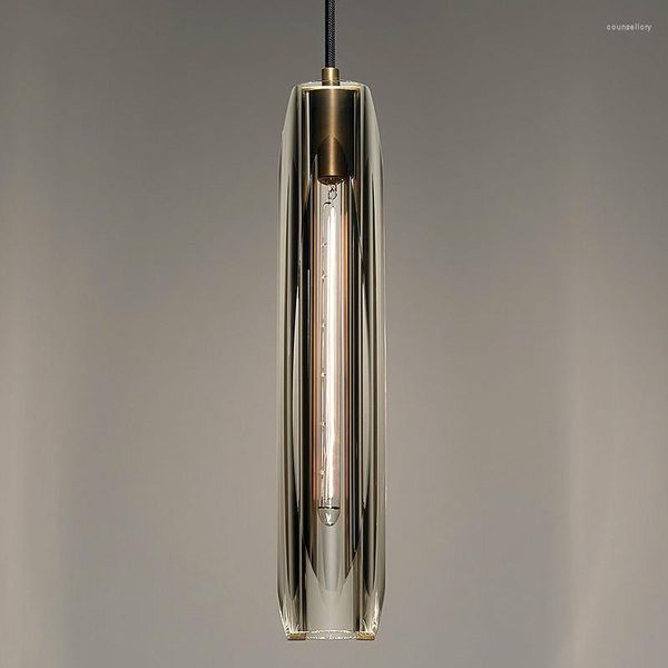 Lampade a sospensione American Luxury Copper E14 Luci a LED Lustre k9 sfumature di cristallo sospensione soggiorno divano di divano apparecchi laterali