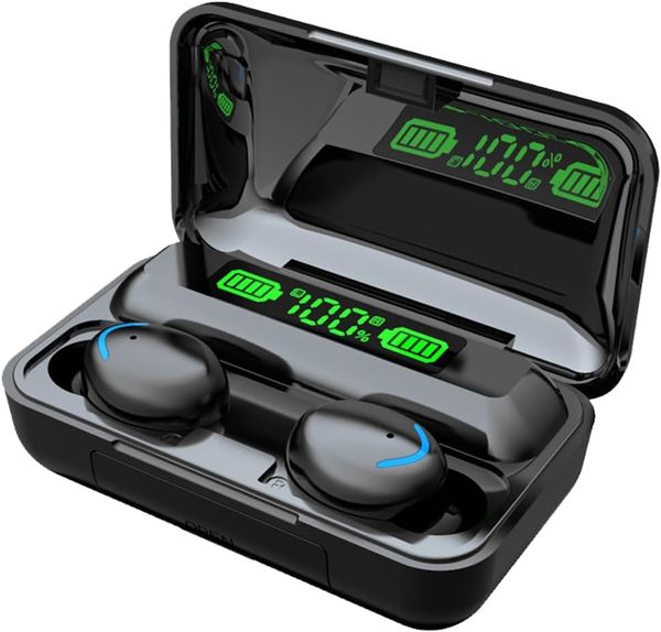 Bluetooth-Headset, kabelloser Ohrhörer, V5.1-Auto-In-Ear-Kopfhörer mit Mikrofon, Freisprechanrufe, 6 Stunden Akkulaufzeit, Schwarz
