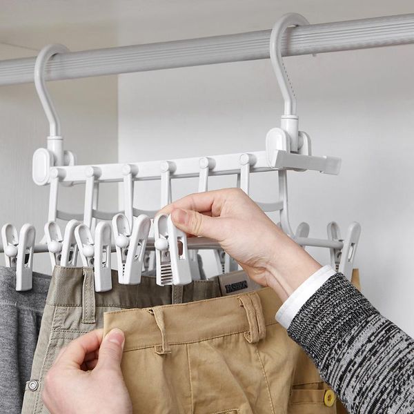 Calça calças calças dobráveis multifuncionais armário de armário de armário rack rack vara