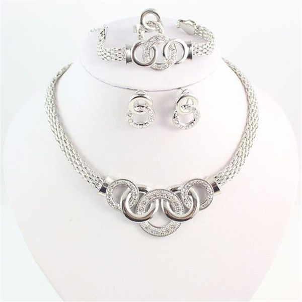 Afrikanische Perlen Kragen Aussage Halskette Ohrring Armband Ring Für Frauen Schmuck Sets Vintage Party Accessories282r