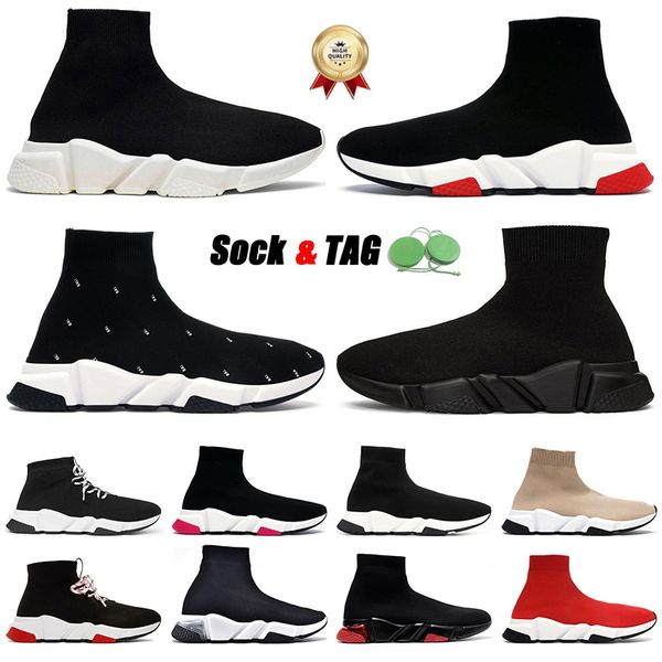 2024 Paris Socken Schuhe Designer Damen Herren Speed Trainer 1.0 Knit Triple S Schwarz Weiß Beige Rosa Luxus Platform Runner Tennis Comfort Sneakers Sport