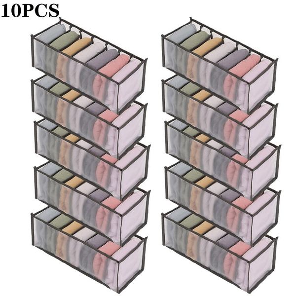 SCATOLA DELLA SCADUMENTO UNDAGGIORE 10PCS 7 Organizzatori pieghevoli per la griglia Organizzatore di cassetti per calzini per le mutandini