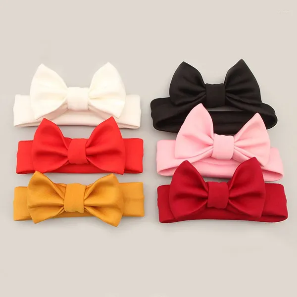 Acessórios de cabelo arco bebê headbands cor sólida nylon elástico bowknot headwear princesa menina crianças pogal adereços