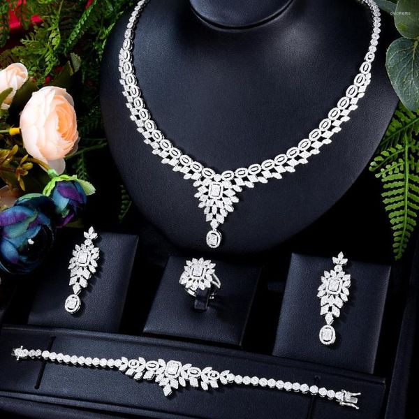 Collana Orecchini Set GODKI Alla Moda Emirati Arabi Uniti Per Le Donne Festa Nuziale Cubic Zircon CZ African Dubai Gioielli Da Sposa Danza