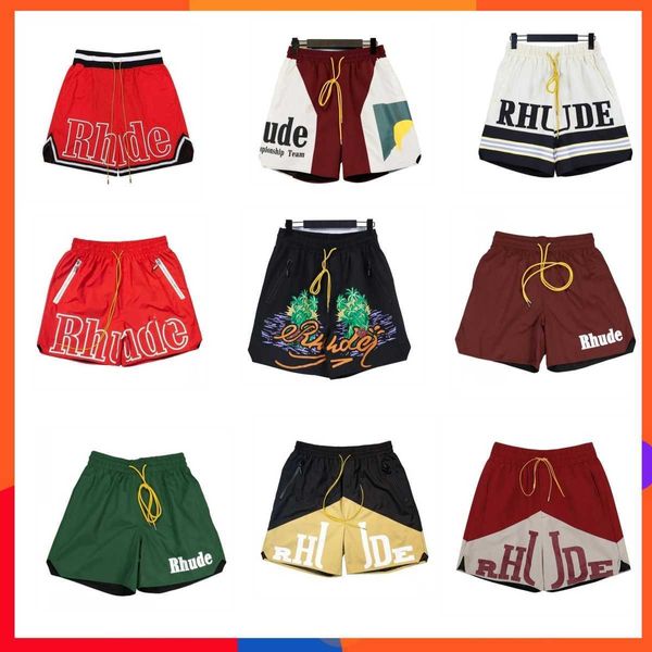 Designer-Shorts für Herren, kurze schwarze Shorts, Rhude Herren-Kapsel, Sommer-Strandhose, Mesh-Material, atmungsaktiv, Schweiß, locker, Fitness, Basketball, Größe S-2XL 8FKW