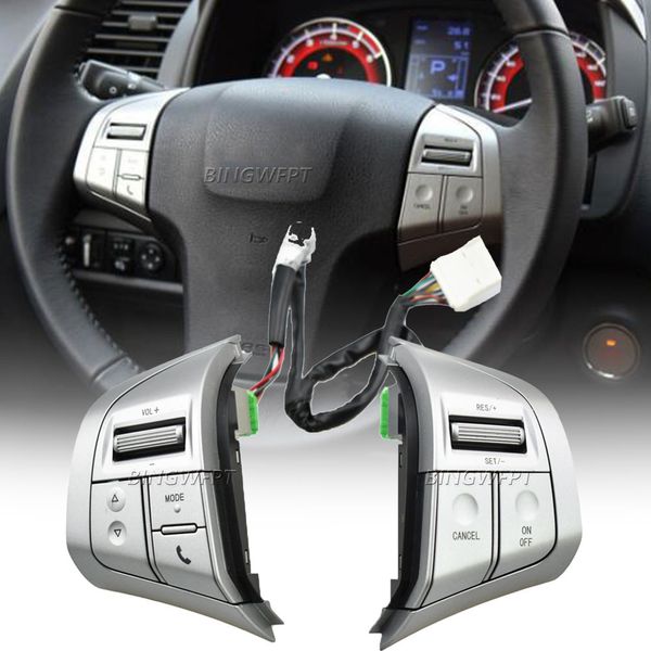 Interruptor de volante de carro em 2 cores para Isuzu D-Max 2015-2018 MU-X Controle de cruzeiro Botão de volume de áudio para Chevrolet Dmax 2019 Acessórios