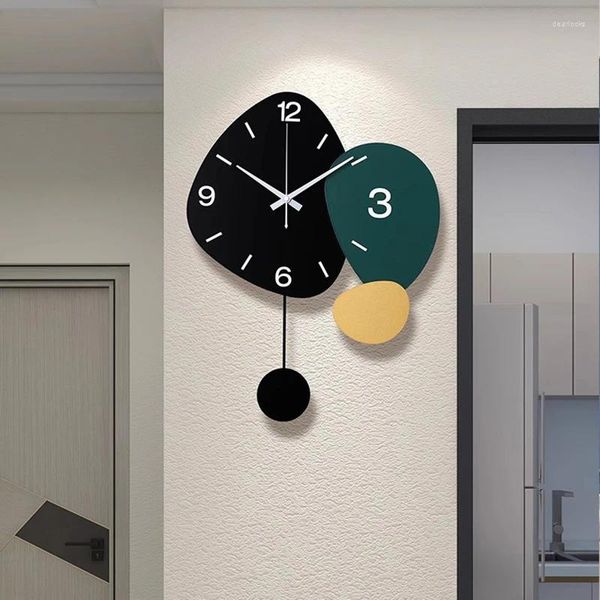 Relógios de parede meninas japonês metal minimalista decoração designer relógios grande moderno orologi da parete sala estar decoração