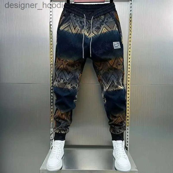 Men's Pants Autumn Winter Men's Fashion Floral Harem Pants Street Fashion Ethnic Pencil Trousers Brand High Quality Casual Men's Clothing L231129