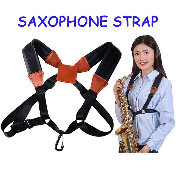 Criança adulta Sol de correia macia gancho saxofone PU Strapa de ombro SAXOFONO CHIPRES DE SAXOFONE SAXOFONO SOPRANO TENOR TENOR