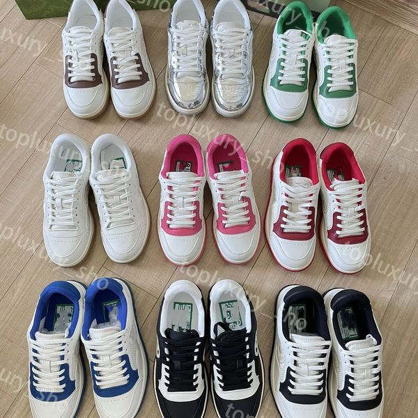 Designer Sneakers Damen Herren Schuhe MAC80 Sneaker Leder Vintage Interlocking Stickerei Trainer Unisex Casual Weiß Silber Skateschuhe