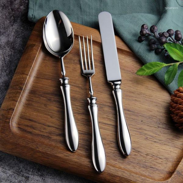 Set di stoviglie Europa Royal Set di stoviglie Arte Creatività Lusso Acciaio inossidabile Vita elegante Cena Cuberteria Decorazione di nozze EC50CJ