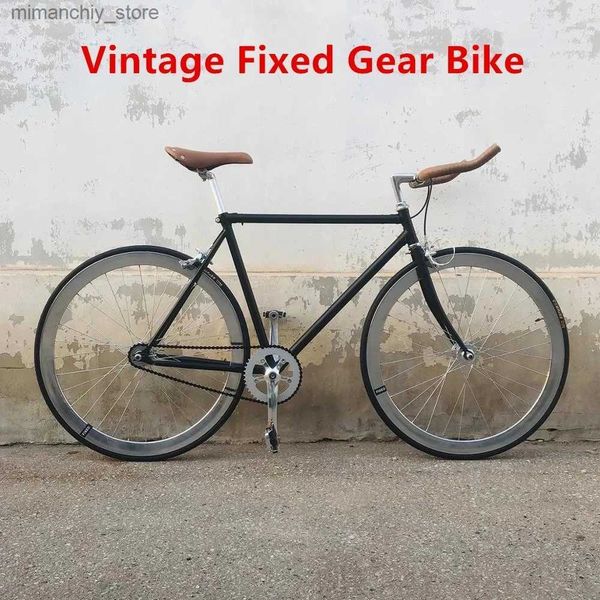 Fahrräder Vintage Fahrrad 52 cm Rahmen Sing Speed 700C Fixed Gear Track Bicyc mit Schwanenhals St Fixie Daily Pendler Radfahren Kostenloser Versand Q231129