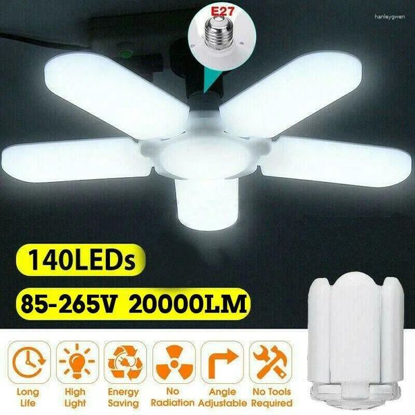 Tavan Işıkları Süper Parlak Endüstriyel Aydınlatma 85W E27 LED Fan Garaj Işığı 20000lm 85-265V 2835 Atölye için Yüksek Körfez Lambası