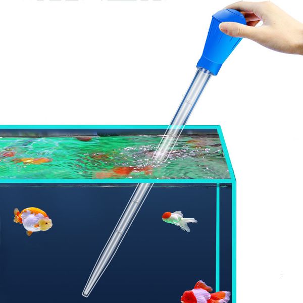 As ferramentas de limpeza prolongam as pipetas de aquário Siphon Fish Tank Astraum Ferramenta de limpeza simples para trocador de água de aquário 29cm 45cm 30ml 50ml 230428