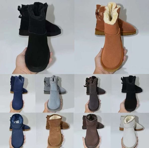 Schneestiefel, dreifach, Schwarz, Kastanie, Lila, Rosa, Marineblau, Grau, modisch, klassisch, Overknee-Knöchel, kurzer Stiefel, Damen-Damen, warm halten, Designer-Stiefeletten, trendige Schuhe