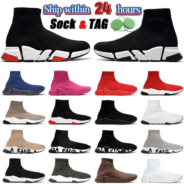 balenciaga speed trainer balencigas Paris Top Sock Sapato Homens Mulheres 1:1 Corredores 2.0 Meias Sapatilhas Sapato Casual Velocidade Graffiti De 【code ：L】