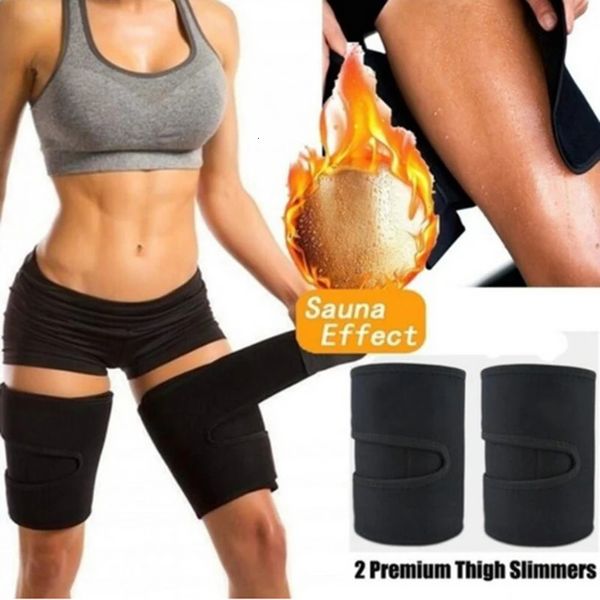 Perna shaper emagrecimento perna shaper sauna suor coxa aparadores mais quente esbelto moldar pernas cinto envolve thermo neoprene compressa cinto shaper calcinha 231128