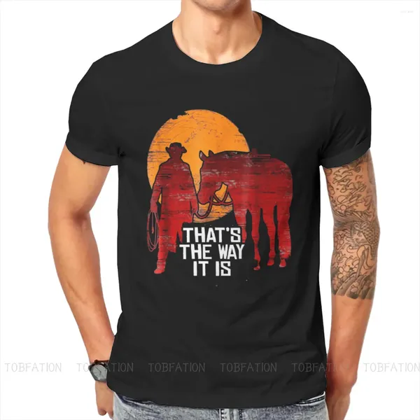 Мужские футболки в стиле ретро, модные футболки Red Dead Redemption, мужские стильные тканевые топы, рубашка с круглым вырезом, большие размеры