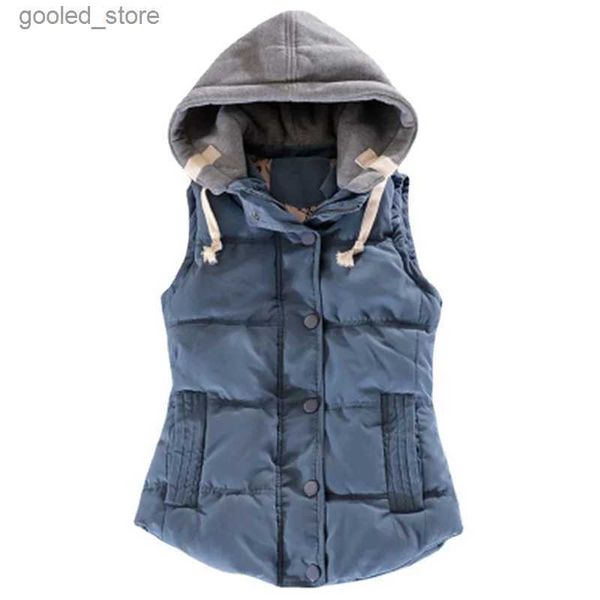 Gilet da uomo Autunno Inverno Moda Giacche basic Donna Chaqueta Mujer Cappotto con cappuccio Gilet da donna Parka Abbigliamento Donna Capispalla Casaco Feminino Q231129