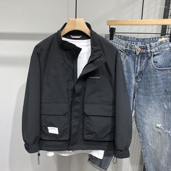 Jackets masculinos 2023 Jaqueta fina de primavera fina de moda coreana colarinho casual masculino de marca de marca de marca