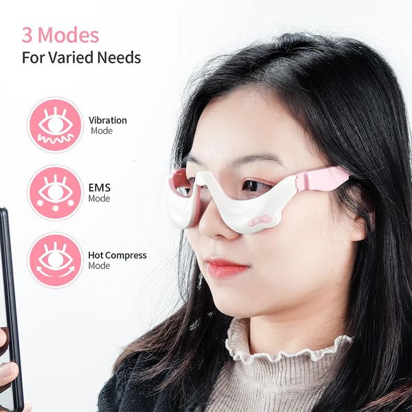 Augenmassagegerät Elektrische Augenvibrationsmassagemaske EMS Warme Kompresse Augenentspannungsbrille Reduziert Augenringe Anti-Falten-Augentaschenentfernung 231128