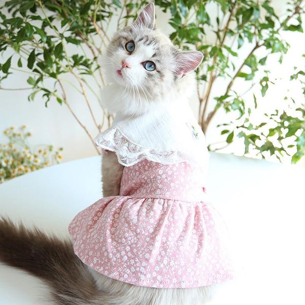 Hundebekleidung Sommerkleid Kleine Blumen Prinzessin Katze Für Hunde Rock Haustier Brautkleider Mädchen York Kleidung DressDog