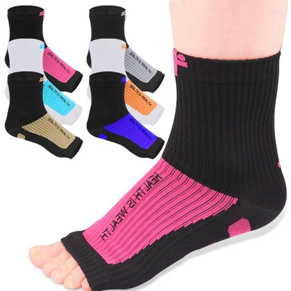 Mulheres meias 1 par tornozelo cinta meia suporte de compressão alívio da dor pé anti-fadiga esporte correndo yoga