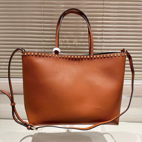 Designer sacola grande capacidade saco de compras mulheres sacos de ombro couro genuíno simples moda carta impressão de alta qualidade mulheres bolsa zíper interno