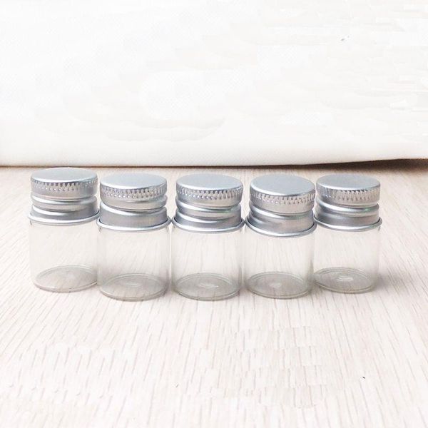 5 ml Klarglasflaschen Nachricht Wunsch Süßigkeiten Make-up Kosmetik Probenflaschen Glas Ätherische Öle Fläschchenbehälter mit Aluminium-Schraubverschluss Bnph