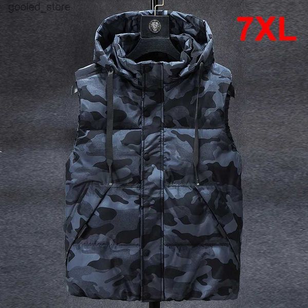 Coletes masculinos camuflagem colete masculino moda sem mangas jaquetas 7xl plus size coletes primavera outono camo coletes casaco masculino tamanho grande 7xl q231129