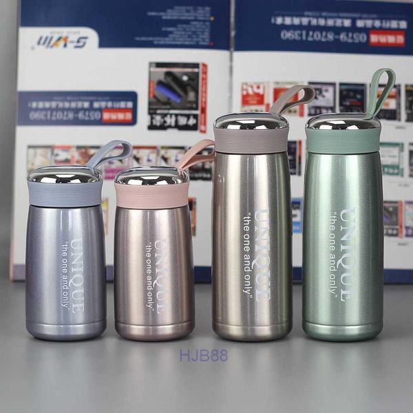 H68w Thermoskannen Mode Thermos Galvanik Sling 304 Edelstahl Männliche und Weibliche Kinder Tasse Student Vakuum Wasser Tasse