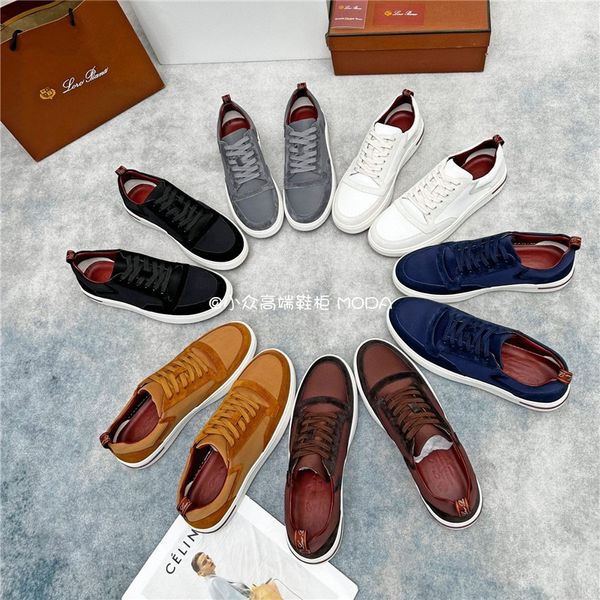 Weiße Loro-Freizeitschuhe für Herren, Sommerspaziergang, Luxus-Turnschuhe für Herren, Reverse-Wildleder, echtes Leder, LP-Schuhe, BC-Board-Schuh, Trend 39-46