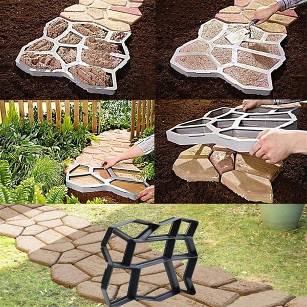 Stampo per pavimentazione Home Garden Walk Floor Stampi per strade per calcestruzzo Passo carraio Stampo per pietra Patio Percorsi Cemento Altri edifici218z