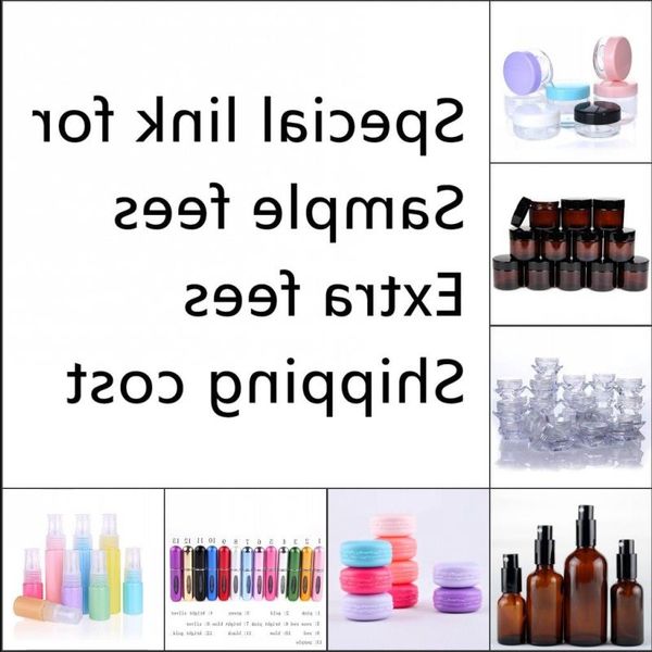 Link especial para taxas de amostra, taxas extras, custo de envio de frascos cosméticos de plástico, frasco atomizador de spray de perfume de vidro Mrilc