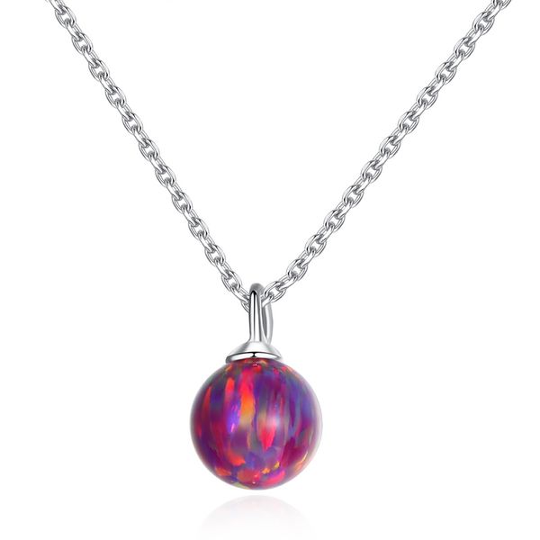 Collana con pendente in opale con sfera romantica retrò francese Collana con pendente in opale da donna di marca di lusso s925 Collana con fascino femminile Catena con colletto sexy Gioielli di fascia alta Regalo di San Valentino