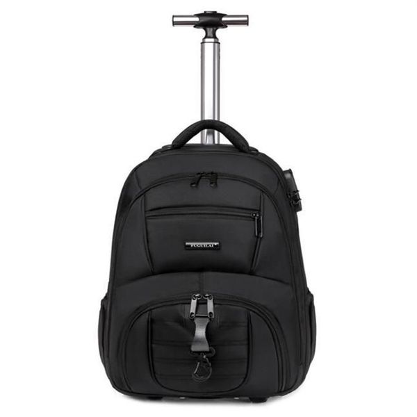 Schultaschen 18-Zoll-Reise-Trolley-Tasche Männer Rollrucksack mit Rädern Gepäck für Teenager275l