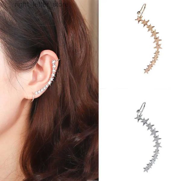 Stud 1 PC Minimalista Star Shape Long Ear Cuffs Stud Brincos Simples Ear Cuff Pins Climbers Brincos Jóias para Mulheres Crawlers Pin YQ231128