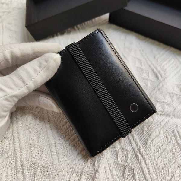 Homem carteira de crédito designer de moda titular do cartão marca de luxo bolsa de couro cordão fecho fino portfólio bolsa vem com box273k